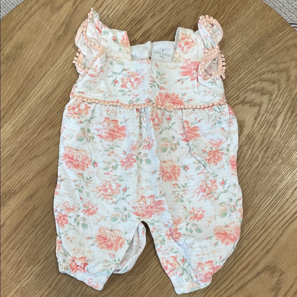 Laura Ashley Pink and Green Floral Baby Outfit
